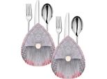 Borsa Portaposate Springos, Gnomo Natalizio Con Barba, Borsa Portaposate, Coltello, Forchetta, Cucchiaio, Decorazione Natalizia, Decorazione Da Tavola, Stoviglie, Natale