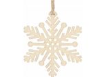 Springos Decorazione Albero Di Natale Ciondolo Ornamento In Legno 6 Pz. Ornamento A Fiocco Di Neve In Filigrana