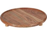 Vassoio Da Portata Rotondo Excellent Houseware, Legno Di Acacia, 27 Cm, Marrone