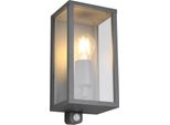 Lampada Da Parete Antracite Con Sensore Di Movimento E27 60W Garonne Trio