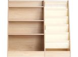 Libreria In Legno Per Bambini A 4 Livelli - Libreria A 6 Livelli - Scaffale Portaoggetti Per Bambini - Mobile Organizzatore Di Libri E Giocattoli - Per La Camera Dei Bambini, La Stanza Dei Giochi, La Nursery