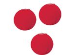 Lanterne Decorazione Festa 3 Pezzi Rosso 24Cm - Taglia Unica