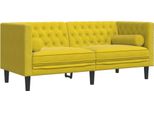Vidaxl Divano Chesterfield Con Imbottiture A 2 Posti In Velluto Giallo