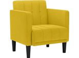 Vidaxl Poltrona Con Braccioli Giallo 53 Cm In Velluto