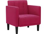Vidaxl Poltrona Con Braccioli Rosso Vino 53 Cm In Velluto