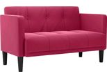 Vidaxl Divano A Due Posti In Velluto Rosso Vino 111 Cm