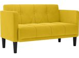 Vidaxl Divano A Due Posti In Velluto Giallo 111 Cm