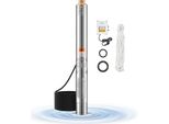 Pompa Sommergibile Per Pozzi Profondi In Acciaio Inox Da 550 W - Pompa Per Acqua Da 85 M - Portata 65 L/Min - Per Giardino E Uso Domestico