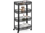 Excellent Houseware Mobile Da Cucina, Plastica, 46X26X79 Cm, Nero