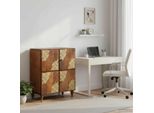 Vidaxl Credenza Con Ripiano Marrone 60 X 33 X 75 Cm In Legno Massiccio Di Mango