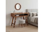 Vidaxl Tavolino Da Toilette Marrone 90 X 76 X 45 Cm In Legno Massiccio Riciclato