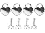 4 Set Di Lucchetti A Cuore In Metallo Decorativi Con Chiave Per Il Diario E Il Portagioie Della Borsa