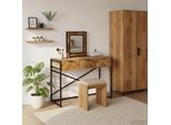 Vidaxl Tavolino Da Toilette Marrone 100 X 40 X 120 Cm In Legno Massiccio Di Acacia