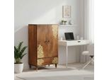 Vidaxl Credenza Con Ripiano Marrone 60 X 33 X 100 Cm In Legno Massiccio Di Mango