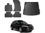 Set Di Tappetini E Rivestimenti Per Audi Q5 Fy 2017-2024 Gomma Nera Tpe 5X