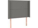Syfax™ Testiera Ad Orecchio Grigio Scuro 93X16X118/128 Cm In Tessuto