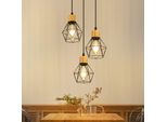 Zmh Lampada A Sospensione Tavolo Da Pranzo Lampada A Sospensione 3 Fiamme Sala Da Pranzo Lampada E27 Cucina Lampada Tonda Industriale A Sospensione Per Sala Da Pranzo Cucina (Senza Lampadina)