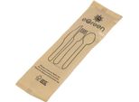 Egreen Set Di Posate In Legno 4 In 1 Confezionato Singolarmente In Carta Kraft (250 Pezzi)