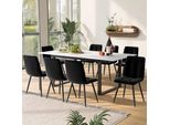 Tavolo Da Pranzo Flieks Allungabile, Tavolo Da Cucina Tavolo Da Sala Da Pranzo Con Gambe In Metallo, Tavolo Da Pranzo Rettangolare Tavolo Da Lavoro Tavolo Per Il Tempo Libero In Look Marmo, 140/180X80X75