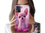 Custodia Per Motorola Moto E13 - Chihuahua Carino Su Sfondo Rosa Con Fiori