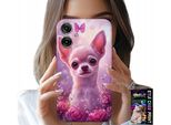 Custodia Per Motorola Moto G55 - Dolce Chihuahua Su Sfondo Rosa Con Fiori