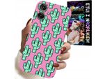 Custodia Per Motorola Moto G55 - Cactus, Cactus Su Sfondo Rosa + Foil