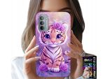 Custodia Per Motorola Moto G52 / G82 - Simpatica Tigre Su Sfondo Rosa + Vetro