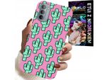 Custodia Per Motorola G31 / G41 - Cactus, Cactus Su Sfondo Rosa + Pellicola Protettiva