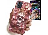 Custodia Per Motorola Moto E13 - Modelli Femminili E Alla Moda, Teschio Con Rose
