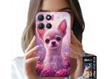 Custodia Per Motorola Moto G15 - Dolce Chihuahua Su Sfondo Rosa Con Fiori