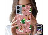 Custodia Per Motorola G24 / G04 - Renna Natalizia, Alberi Di Natale, Bastoncini, Motivi