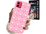 Custodia Per Motorola Edge 40 Neo - Griglia A Cuori Rosa + Foil