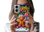 Custodia Per Motorola G24 / G04 - Pan Di Zenzero, Motivi Natalizi Colorati + Pellicola Protettiva