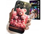 Custodia Per Motorola Moto G15 - Famiglia Di Orsacchiotti Rosa Regalo + Pellicola Protettiva