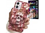Custodia Per Motorola Moto G14 - Modelli Femminili E Alla Moda, Teschio Tra I Fiori
