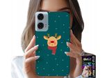 Custodia Per Motorola Moto G35 - Renna Su Sfondo Verde Motivi Natalizi