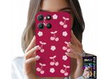 Custodia Per Motorola Moto G15 - Ciliegie Su Sfondo Bordeaux + Pellicola Protettiva
