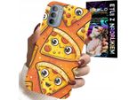 Custodia Per Motorola G31 / G41 - Custodia Con Simpatiche Pizze Sorridenti + Pellicola Protettiva