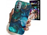 Custodia Per Motorola G31 / G41 - Blu Verde Marmo Motivi