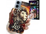 Custodia Per Motorola G24 / G04 - Leone, Segno Zodiacale Astronomia, Custodia + Pellicola Protettiva