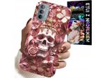 Custodia Per Motorola G31 / G41 - Modelli Femminili E Alla Moda, Teschio Tra I Fiori