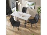 Set Di 4 Sedie Da Pranzo Proximax, Seduta Imbottita In Velluto, Comoda Seduta Per Sala Da Pranzo, Cucina O Soggiorno, Grigio