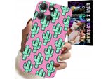 Custodia Per Motorola Moto G15 - Cactus, Cactus Su Sfondo Rosa + Pellicola Protettiva