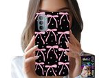Custodia Per Motorola G31 / G41 - Nera Con Nastri Rosa E Fiocchi