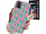 Custodia Per Motorola Moto E13 - Cactus, Cactus Su Sfondo Rosa + Foil