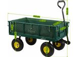 Carrello Manuale Zelsius, Portata 350 Kg, 105 Litri, Verde/Giallo, Carrello Manuale Con Pneumatici, Carrello Di Trasporto