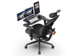 Newtral H003 Sedia Da Ufficio Ergonomica Con Esclusivo Supporto Lombare Adattivo, Poggiatesta Regolabile + Scrivania Da Lavoro Staccabile