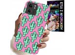 Custodia Per Motorola Edge 40 - Cactus, Cactus Su Sfondo Rosa + Foil