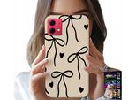 Custodia Per Motorola Edge 40 Neo - Cocards A Nastro Beige Con Motivi Alla Moda