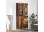 Vidaxl Tavola Alta Con Schubladen 2 Pezzi Altholz Engineered Wood Und Glas